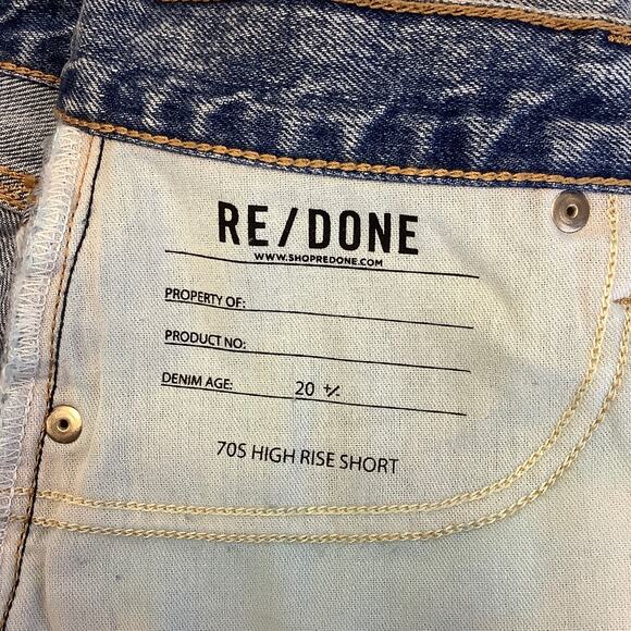 RE/DONE Size 25 70s High Rise Denim Short Splash Jean $215 msrp G14-9 - Picture 9 of 9
